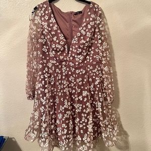 Shein Curve 1XL Semi Formal Flower Print Dress